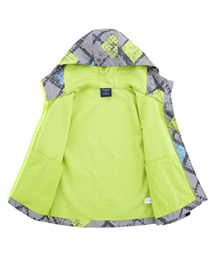 M2C Girls Boys Hooded Softshell Pattern Windproof Active Jackets with Composite Mesh3