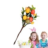 Generisch Huevos de Pascua - Decoración para el hogar Accesorios - Flores de primavera Tallos | Para Sala de Estar Dormitorio Libros Mesita de Noche Cómoda