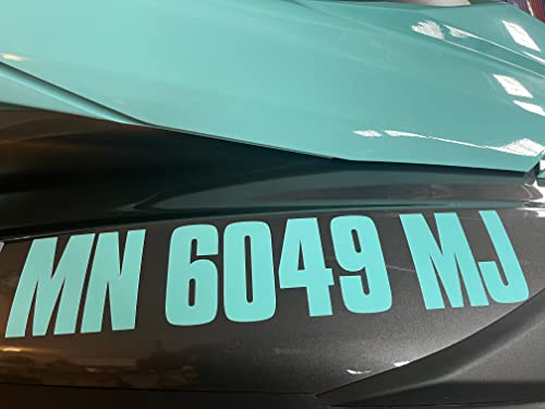 Image of STIFFIE Uniline Mint 3 inch Boat & PWC Registration Decals • Numbers Letters Stickers