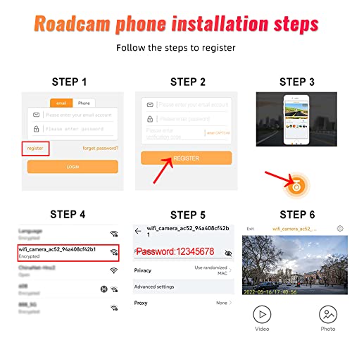 Dash Cam WiFi Telecamera per Auto Full HD 1080P