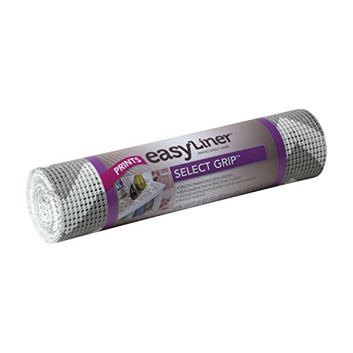 Duck Brand 284133 Select Grip Easy Liner Non-Adhesive Shelf Liner, 12-Inch x 8-Feet, Grey Chevron