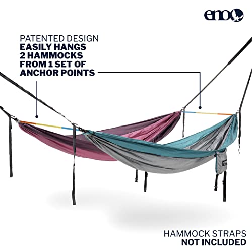 Eno Fuse Tandem Hammock System Colour Retro Tri Lightwieght Fuse Spreader Bars, Two Hammocks Side By Side Dac Grren Anodised Aluminium Alloy Eliminates Enviro Damage Weight 277 G #TOP2