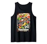 Barbacoa Vintage Pitmaster Carne Verduras Parrilla Obra Maestra Camiseta sin Mangas