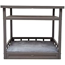 New Age Pet ECOFLEX Nightstand Dog Bed, Indoor Pet Bed with Moisture Resistant Frame & Soft Cushion, Tool Free Assembly, Espresso Black