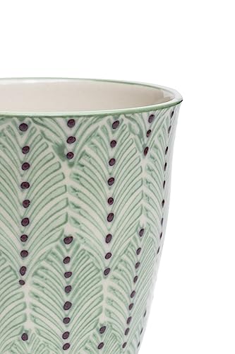 Tranquillo Set of 2 Mixed Mugs for Tea Coffee & Other Drinks Ceramic Green 8.5 x 10 cm Capacity: 300 ml, Set of 2, Green - Image 3