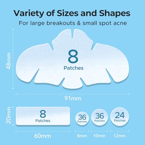 TKTK Hydrocolloid Nose Patches, XL Nose Pore Strips 91 x 48 mm, Large Hydrocolloid Acne Pimple Patches for Face, Cover Zit Blemishes & Absorb Oil (Nose Contoured, Strip, Dots 5 Sizes 112 Count) - Thumbnail 6