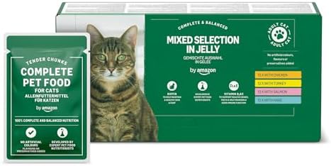 by Amazon - Alimento Completo sin Cereales para Gatos Adultos, se...
