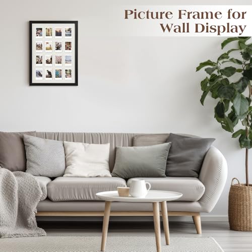 Image of Namalu 2 Pcs 2 x 3 Multi Pictures Frame Collage Wall Decor with 16 Openings Black Wood Mini Film Photo Wall Frames for Display Wedding Decoration, 17.7 x 13.4 Inches