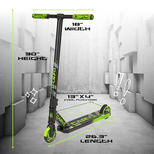 Image of Pro Stunt Trick Scooter for Kids Ages 5-12 - Lightweight Durable Freestyle Kick Scooter for Skatepark and Street - Easy Assembly - Madd Gear MG2