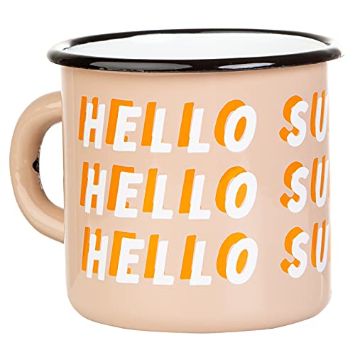 Mugsy Hello Sunshine - Taza esmaltada (330 ml), diseño retro