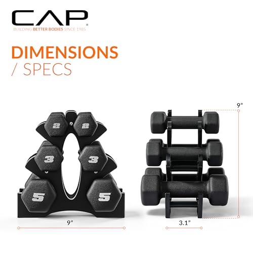 Image of CAP Barbell Neoprene Dumbbell Weights Pairs & Sets | Black