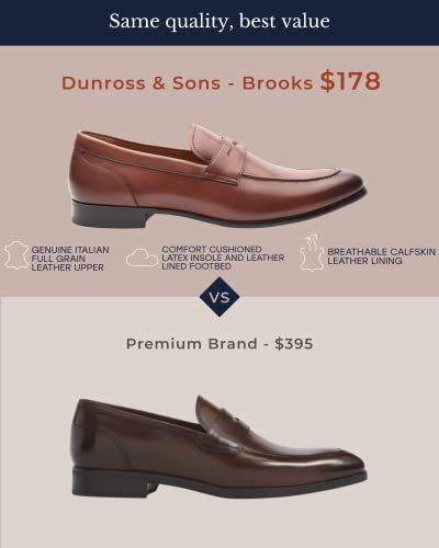 Dunross & Sons Men's Brookes Penny Loafer Slip-On Formal Business Shoes4