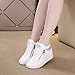 HINDOLA Womens Fashion Platform Shoes Hidden Wedge Heel High Top Sneakers for Women Rhinestone Boots Working Shoes Women White