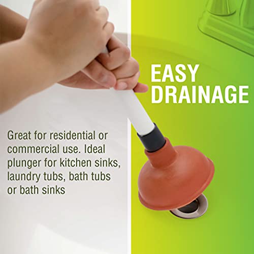 Image of LDR 512 3110A Sink Drain Bathrooms, Kitchens, Baths, Showers Compact and Powerful Easy to Store and Hide, Mini Plunger