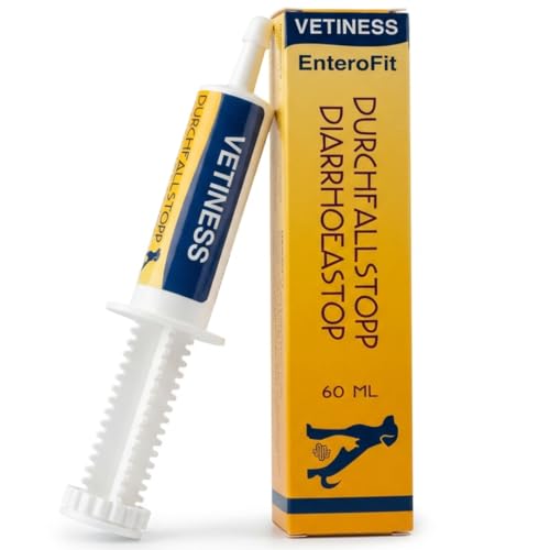 vetiness EnteroFit Durchfallstopp Paste für Hunde 60 ml – bei akutem Durchfall Hund und Darmstörungen – Diätergänzungsfuttermittel mit Aktivkohle, Bentonit und Probiotikum - Magen Darmflora Hund