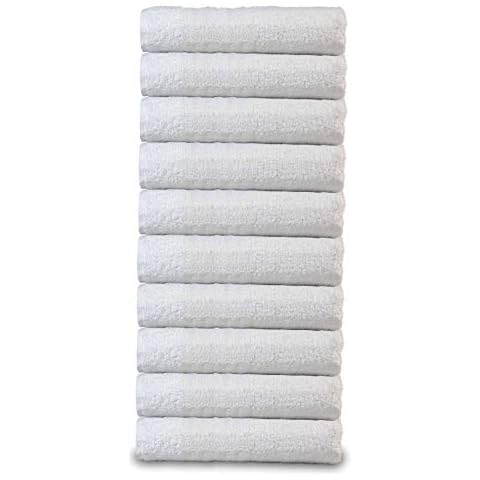 Westlane Linens Basic Cheap Terry Medium Bath Towel 60 x 130cm Gyms Hospital Massage Disposable quality 400 GSM Cotton Rich Quick Dry, Absorbent, Thin Small Bath towel (10) Cover