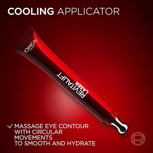 L’Oréal Paris Laser Renew Anti-Ageing Triple Action Eye Cream, Smooth Wrinkles and Target Eye Bags, Pro-Retinol, Hyaluronic Acid and Vitamin C, Suitable for All Skin Types, 15ml