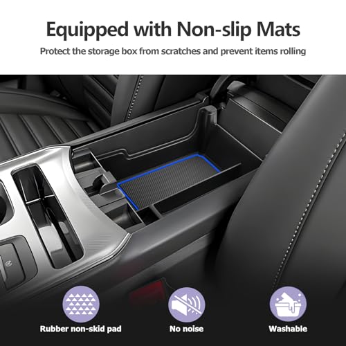 Image of LUWU 2021 2022 2023 2024 2025 Edge Center Console Organizer Armrest Storage Box Insert Tray 2024 2025 Edge Accessories Blue