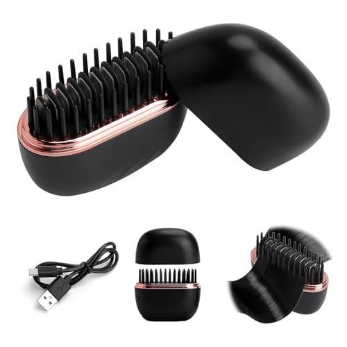 Plancha de Pelo Inalámbrica Mini 2 en1,Cepillo Alisador Portátil con 3 Niveles de Temperatura Plancha de pelo portátil inalámbrica Peine Caliente Recargable USB para Viajes y Retoques Rápidos (Negro) Plancha de Pelo Inalámbrica Mini 2 en1,Cepillo Alisador Portátil con 3 Niveles de Temperatura Plancha de pelo portátil inalámbrica Peine Caliente Recargable USB para Viajes y Retoques Rápidos (Negro)