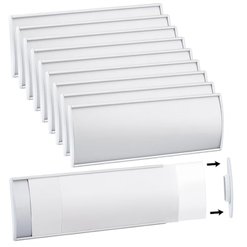 Support de signalétique courbé pour porte de bureau en aluminium blanc lot de 10