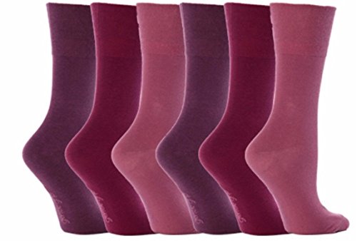 6 pares de calcetines de Sock Shop Everyday Gentle Grip para damas EUR 37-42, UK 4-8 Con panal suave top
