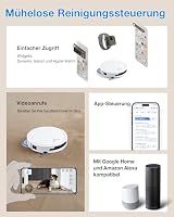 ECOVACS DEEBOT T50 PRO OMNI Gen3 Saugroboter mit Wischfunktion, 25.000 Pa, AIVI 3D 3.0, autom. Zugabe v. Reinigungslösung, Reinigung des Mopps bei 75°C, Heißlufttrocknung, ultraflache 81 mm, Glanzweiß – Ansicht 9
