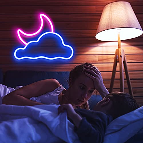 Jtlmeen Neon Sign, Cloud And Moon For Wall Decor Usb Powered Led Neon Signs For Bedroom Kids Room Wedding Party Decoration, Brightness Adjustable #TOP5