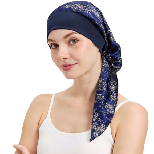 FADACHY Chemo Headwear With Scarfs Hair Loss Alopecia Beanie Chemo Headwear Turbans for Women