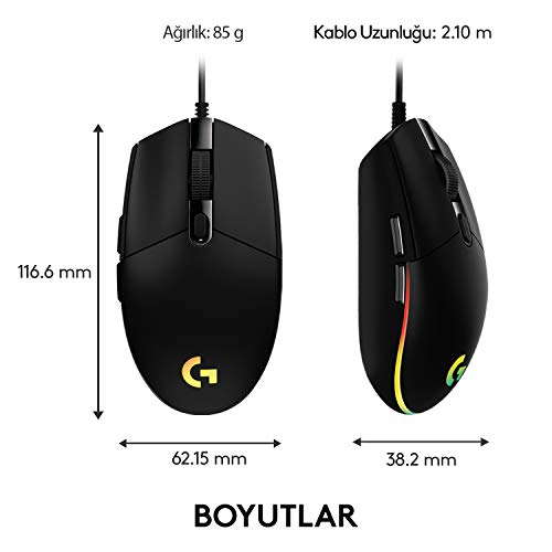 aming Mouse G102 LIGHTSYNC Mouse per destrimani ottico 6 pulsanti cablato USB nero - Mouse gaming - Immagine 2