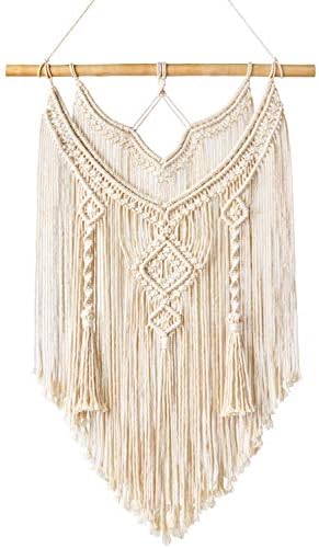 Mkouo Macrame Wall Hanging Tapestry Wall Decor Boho Chic Bohemian Woven Home Decoration, 43cm(W) x 66cm(L)