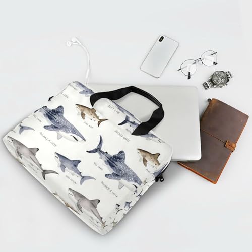 Funda para laptop 15.6 pulgadas con asa y correa blanca estilo retro miniatura 7