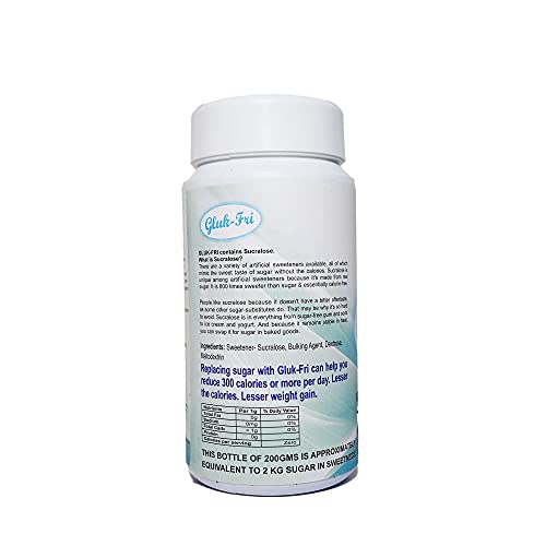Image of Daylon Gluk Fri (200 gm) - Sugar Free Sucralose Powder | 100% Safe Sugar Substitute | Sweet and Healthy Zero Calorie Artificial Sweeteners | Sugar Alternative for Diabetics