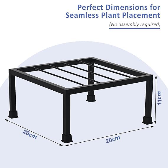 Image of Plant Stand Iron Indoor Outdoor Flower Plant Stand For Balcony (Black-Set of 2) for indoor living room, Home, Garden, Balcony
