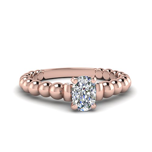 Image of 55Carat Choose Your Gemstone Bead Diamond CZ Engagement Ring Rose Gold Plated Cushion Shape Side Stone Engagement Rings Everyday Jewelry Wedding Jewelry Handmade Gifts for Wife US Size 4 to 12