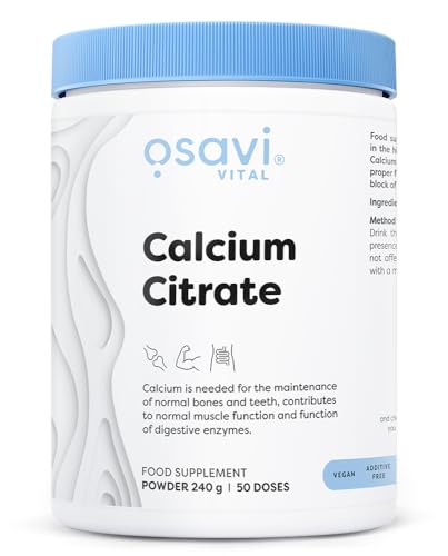 Osavi Calcium Citrate Powder – 240 g | Highly Absorbable Calcium for Bone, Muscle & Nerve Support | Essential for Healthy Bones, Teeth & Digestion | Clean Label | Vegan–Friendly