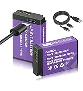 Mspalocell 2 Pack LP-E17 Battery,1800mAh Battery LP-E17 Battery with USB-C for Canon EOS R50 R8 R...