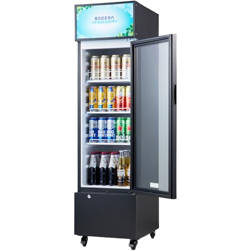 Image of BODEGA BODEGACOOLER Commercial Refrigerators, Drink Fridge with Glass Door, Tall Beverage Cooler, Single Door Display Refrigerator, for Beer, Soda, 6.34 Cu.ft Capacity