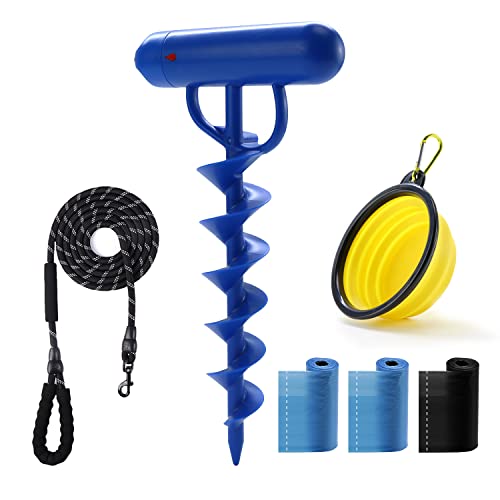 JIYAO Dog Tie Out Cable Stakes Dog Reflective Leash and Stake for