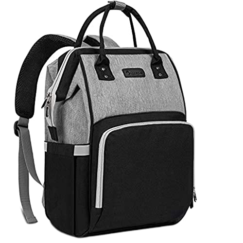Image of upsimples Diaper Bag Backpack Nappy Bag Baby Bags for Mom and Dad Maternity Diaper Bag with USB Charging Port Stroller Straps Thermal Pockets,Water Resistant, Black Grey