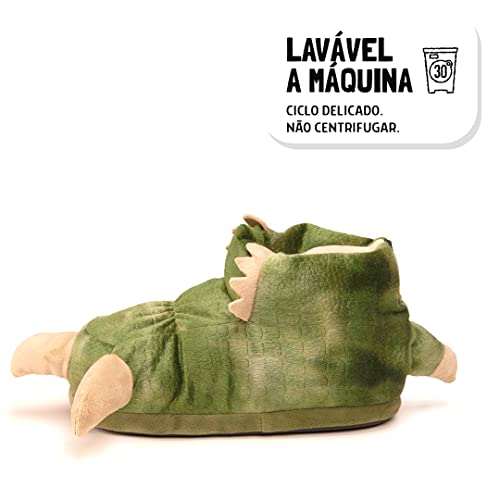 Pantufa 3D Patas Dinossauro, Importway, Verde, Médio