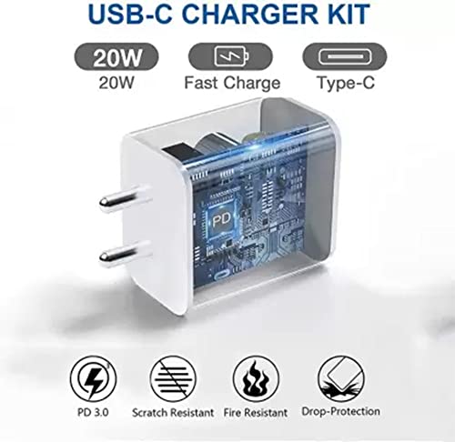 Image of 20W Adapter Charger Compatible with Apple iPhone Charger iPhone 14 /13 /12 /11 /X Series USB C Type Pd2.0 Charger Adapter with 6 Months Warranty|6 Months Warranty|Pd Adapter Only,White