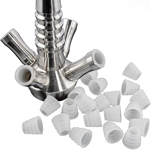 20 PCS Hookah Hose Grommet Rubber Seal for Shisha Hookah Water Pipe Sheesha Accessories (White)