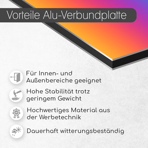 Aluverbundplatte schwarz I wetterfestes Aluminium Schild I für Modellbau Messebau Beschilderung Heimwerker Siebdruck 40 x 60 cm