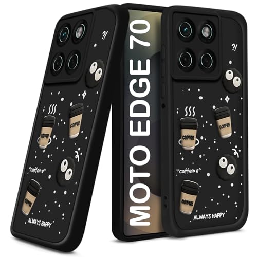 Image of TRUEUPGRADE Back Case Cover Compatible for Motorola Moto Edge 70 5G | Cute Fun Cartoon 3D Ball | Coffee Silicone Case | Camera Protection | Body Protection | Shock Proof | Color Black