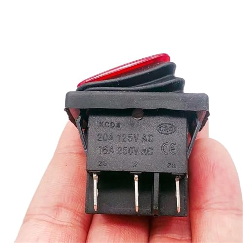Interruptor basculante 6 pines con LED de 250V para panel eléctrico 4