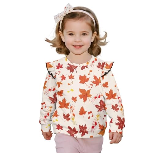 Toddler Kids GirlS Crewneck Sweatshirt Ruffle Long Sleeves Pullover Tops Spring Fall Clothes