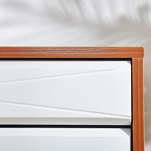 Organizedlife Shoe Cabinet, Modern Shoe Storage Rack,Free Standing Console Table With 2 Storage Drawers, Entryway Shoe Storage Cabinet, Natural Finished #TOP7