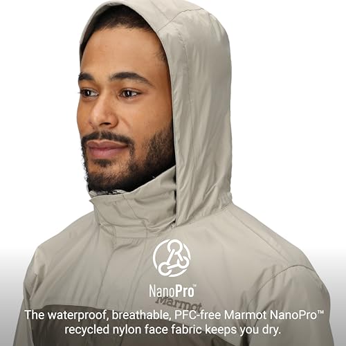 Image of MARMOT Men's Precip Eco Waterproof Rain Jacket - 100% Recycled, Breathable, Lightweight, Packable Raincoat