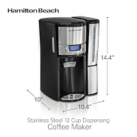 Hamilton Beach One Press Programmable Dispensing 12 Cup Coffee Maker with Internal Coffee Pot, Stays Warm and Fresh for Hours, 60 oz. Removable Reservoir, Black & Stainless Steel (47950) — image 8