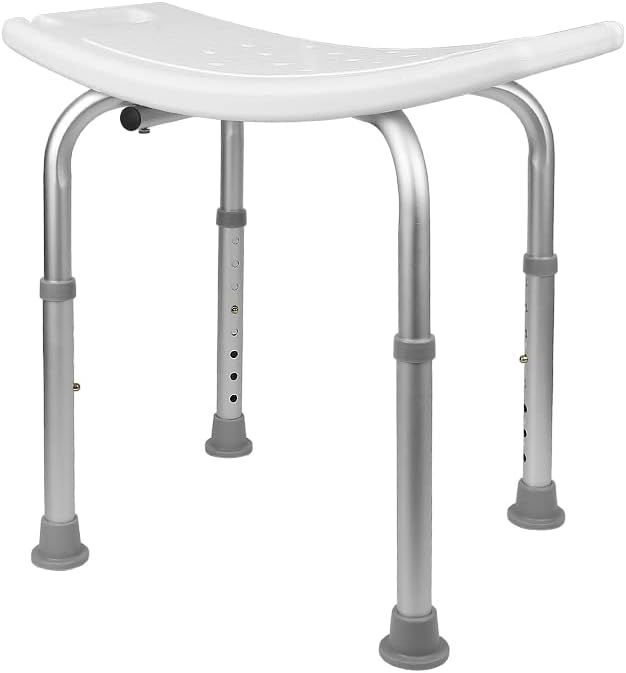 Taburete de Ducha, Altura Regulable, 51*39*60,5 cm (con Agujeros), Asiento de Ducha Antideslizante, Ayuda de Ducha, Asiento de baño